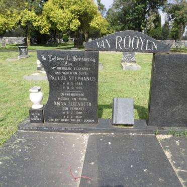 ROOYEN Paulus Stephanus, van 1889-1975 &amp; Anna Elizabeth HEYNEKE 1892-1978