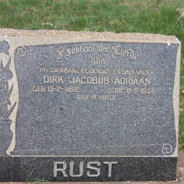 RUST Dirk Jacobus Adriaan 1892-1958