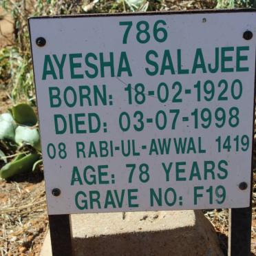 SALAJEE Ayesha 1920-1998
