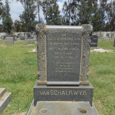 SCHALKWYK Martin John James, van 1930-1952