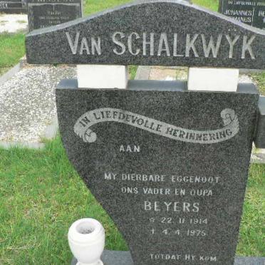 SCHALKWYK Beyers, van 1914-1975