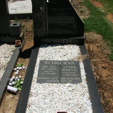 SCHUTTE Christiaan Gerhardus 1944-1985 &amp; Levina SCHOEMAN 1948-1995