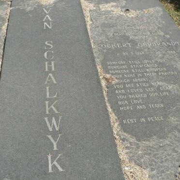 SCHALKWYK Ockert Gerbrandt, van 1924-1994