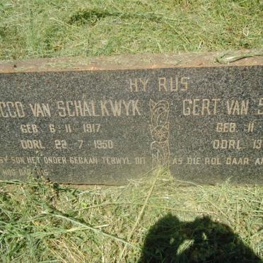 SCHALKWYK Gert, van 1887-1945 :: VAN SCHALKWYK Rocco, van 1917-1950