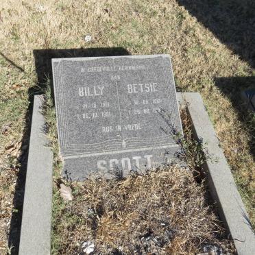 SCOTT Billy 1921-1991 &amp; Betsie 1918-1994