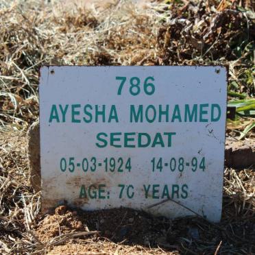 SEEDAT Ayesha Mohamed 1924-1994