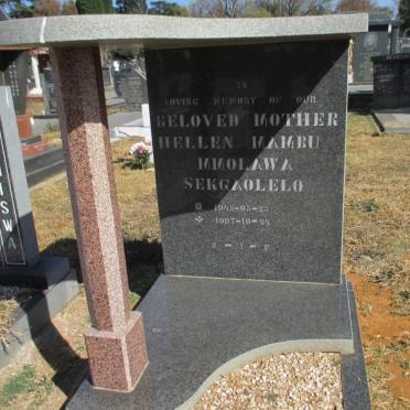 SEKGAOLELO Hellen Mambu Mmolawa 1942-1997