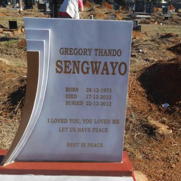 SENGWAYO Gregory Thando 1973-2012