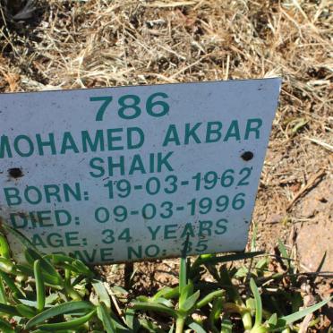SHAIK Mohamed Akbar 1962-1996