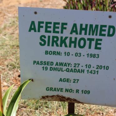SIRKHOTE Afeef Ahmed 1983-2010