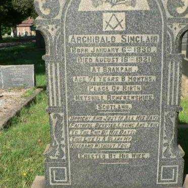 SINCLAIR Archibald 1850-1921