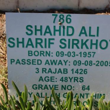 SIRKHOT Shahid Ali Sharif 1957-2005