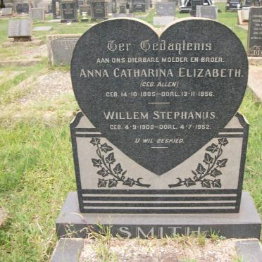 SMITH Willem Stephanus 1908-1952 &amp; Anna Catharina Elizabeth ALLEN 1885-1956