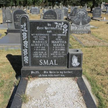 SMAL Markus Albertus 1912-1984 &amp; Martha Maria 1916-2002