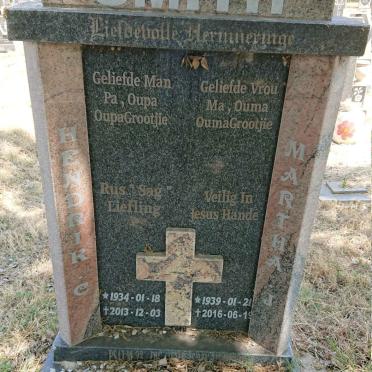 SMITH Hendrik C. 1934-2013 &amp; Martha J. 1939-2016