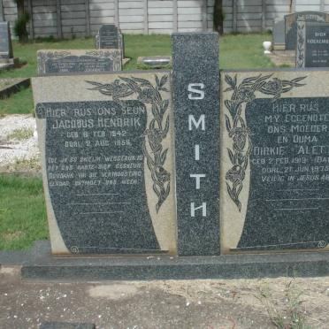 SMITH Dirkie Aletta nee BAM 1919-1975 :: SMITH Jacobus Hendrik 1942-1958