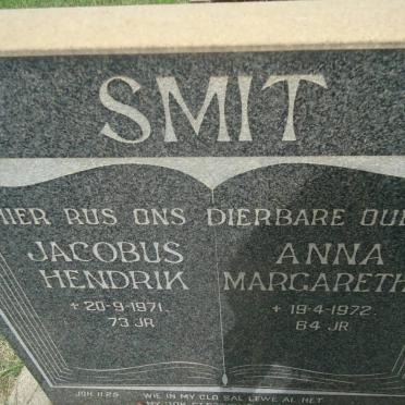 SMIT Jacobus Hendrik -1971 &amp; Anna Margaretha -1972
