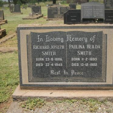 SMITH Richard Joseph 1886-1949 &amp; Paulina Heilda 1895-1982