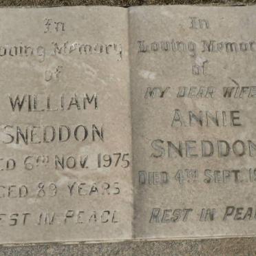 SNEDDON William -1975 &amp; Annie -1945