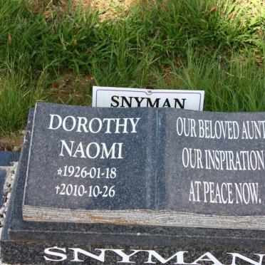 SNYMAN Dorothy Naomi 1926-2010