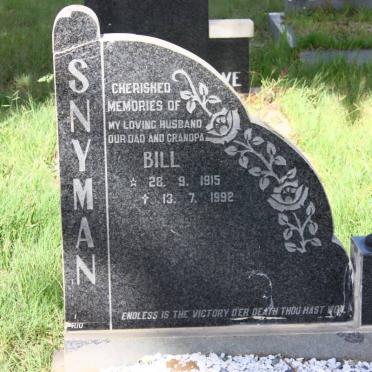 SNYMAN Bill 1915-1992