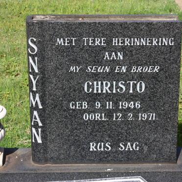 SNYMAN Christo 1946-1971 :: SNYMAN Phillip C. 1942-2011