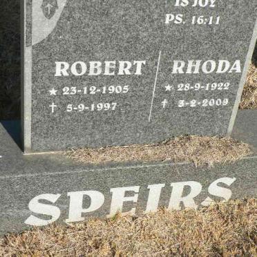 SPEIRS Robert 1905-1997 &amp; Rhoda 1922-2009