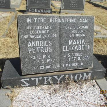 STRYDOM Andries Petrus 1916-1987 &amp; Maria Elizabeth 1922-2001