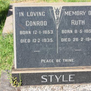 STYLE Conrod 1853-1935 &amp; Ruth 1959-1940