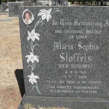 STOFFELS Maria Sophia nee BOSHOFF 1918-1989