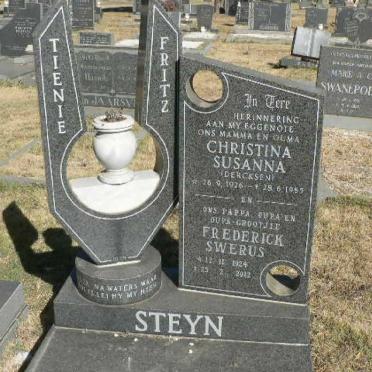 STEYN Frederick Swerus 1924-2012 &amp; Christina Susanna DERCKSEN 1926-1985