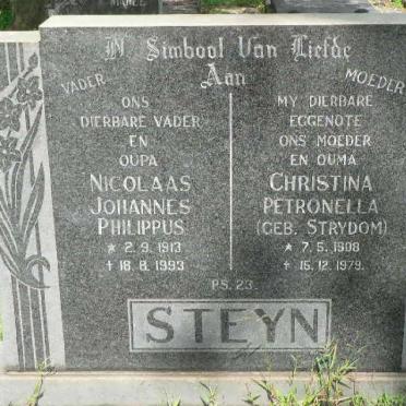 STEYN Nicolaas Johannes Philippus 1913-1993 &amp; Christina Petronella STRYDOM 1908-1979