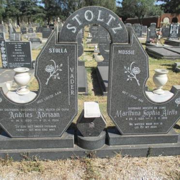 STOLTZ Andries Adriaan 1920-1986 &amp; Marthina Sophia Aletta 1922-1994