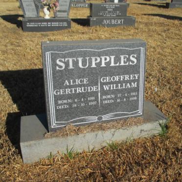 STUPPLES Geoffrey William 1915-1998 &amp; Alice Gertrude 1916-1997