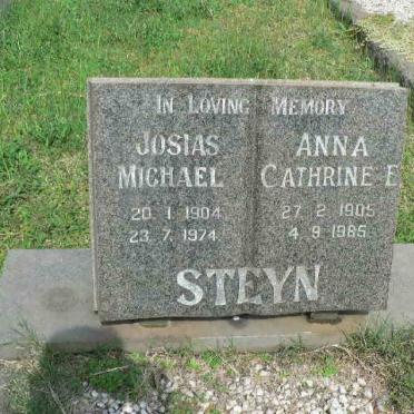 STEYN Josias Michael 1904-1974 &amp; Anna Cathrine E. 1905-1985