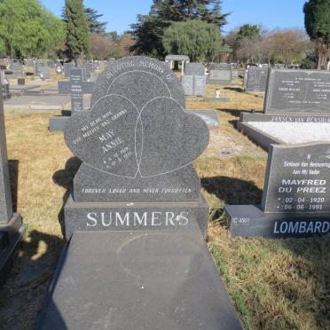 SUMMERS May Annie 1919-1991