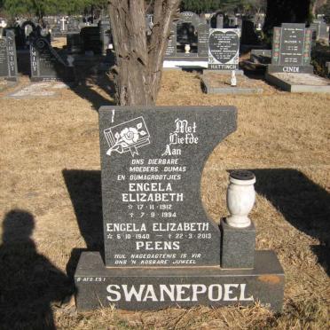 SWANEPOEL Engela Elizabeth 1912-1994 :: PEENS  Engela Elizabeth 1940-2013