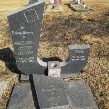 SWAKAMISA Mabhelandile Lawrence 1959-2002 :: KUNENE Jabulile Rose 1966-2003