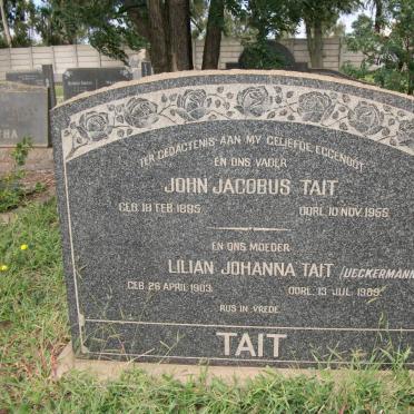 TAIT John Jacobus 1895-1955 &amp; Lilian Johanna UECKERMANN 1903-1989