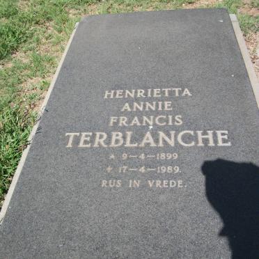 TERBLANCHE Hendrietta Annie Francis 1899-1989