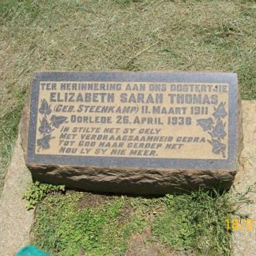 THOMAS Elizabeth Sarah nee STEENKAMP 1911-1938