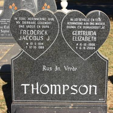 THOMPSON Frederick Jacobus J. 1914-1988 &amp; Gertruida Elizabeth 1908-2004