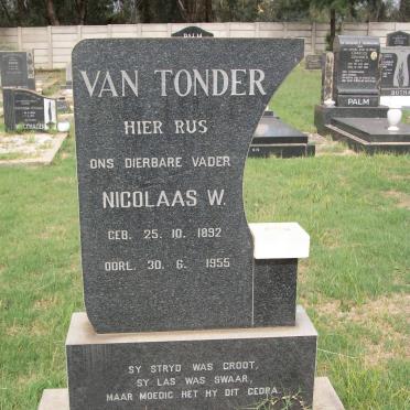 TONDER Nicolaas W., van 1892-1955