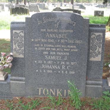 TONKIN Samuel J. 1917-1977 &amp; Johanna R.C. 1919-1981 :: TONKIN Annabel 1941-1952 