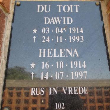 TOIT Dawid, du 1914-1993 &amp; Helena 1914-1997