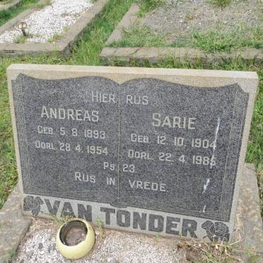 TONDER Andreas, van 1893-1954 &amp; Sarie 1904-1985