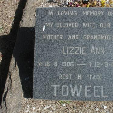 TOWEEL Lizzie Ann 1906-1978 :: TOWEEL Alec George 1934-1941