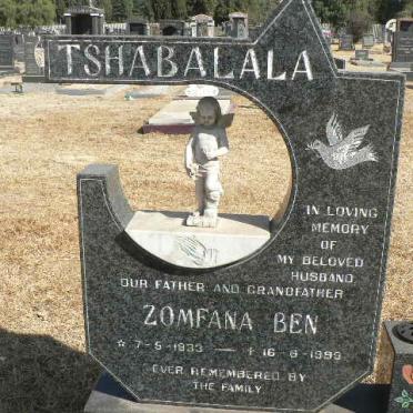 TSHABALALA Zomfana Ben 1933-1999