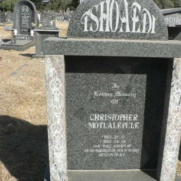 TSHOAEDI Christopher Motlalepule 1953-2003