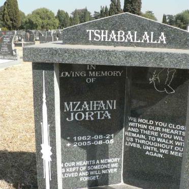 TSHABALALA Mzaifani Jorta 1962-2005